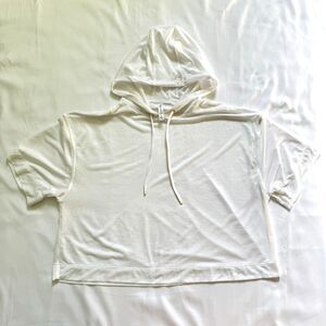 Athleta Vapor Hood Tee Sheer White Workout Top Size XS